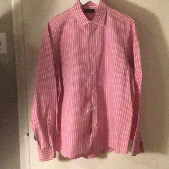 Ralph Lauren Purple Label Men’s Dress Shirt pink stripe sz XL - Picture 3 of 4